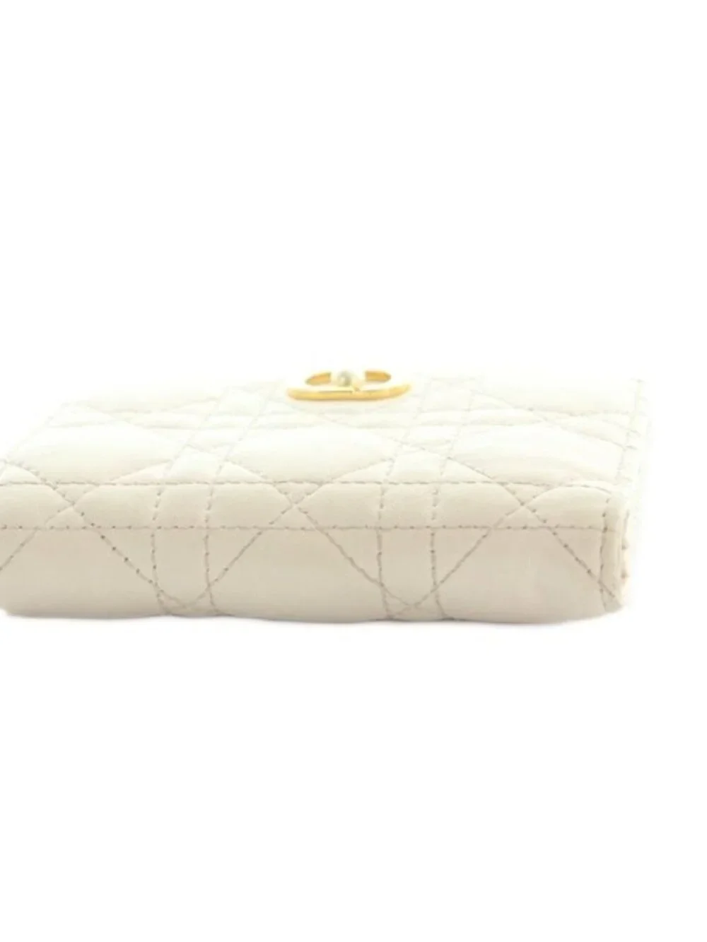 Dior le Jolie Dahlia Wallet Bifold Coin Purse Cannage Stitching Light Pink
